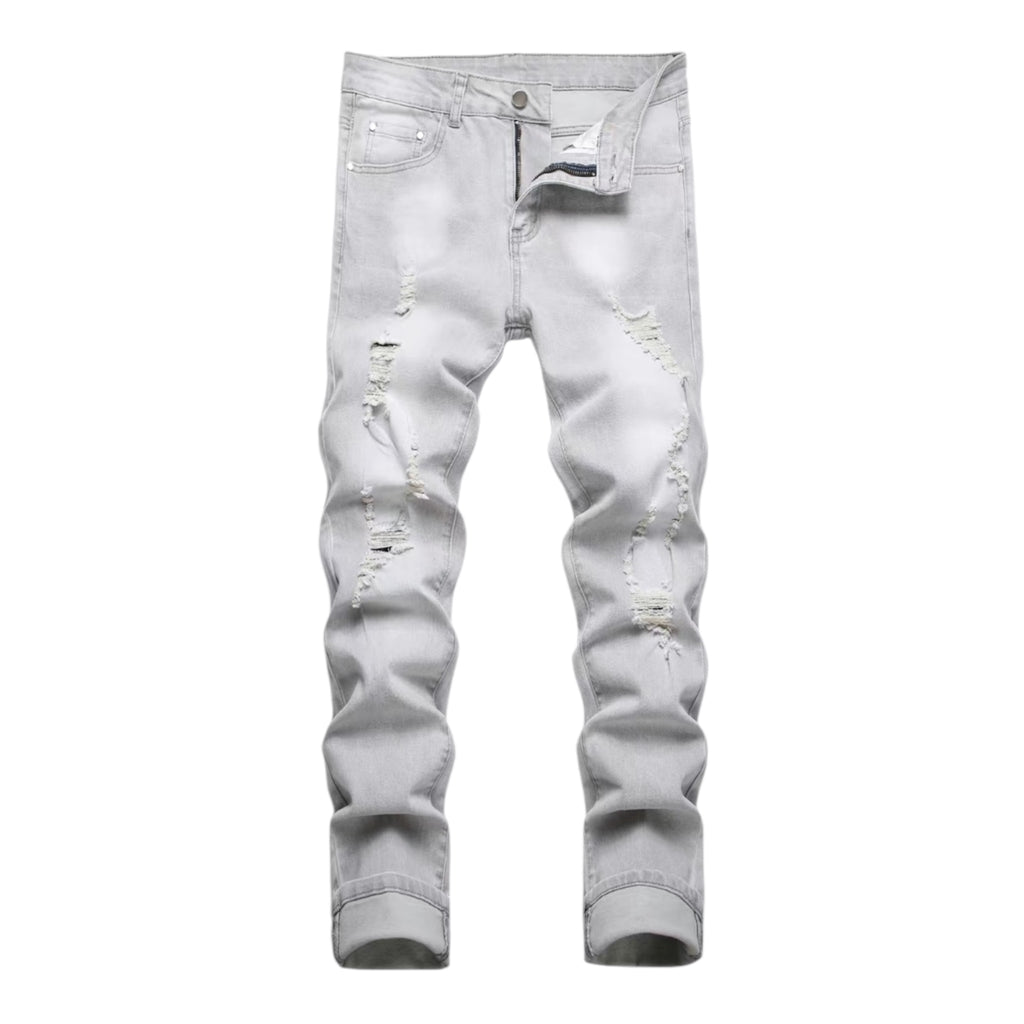 Gray-Men's Multi Pack Slim Fit Stretch Jeans Ripped Skinny Jeans for Men.