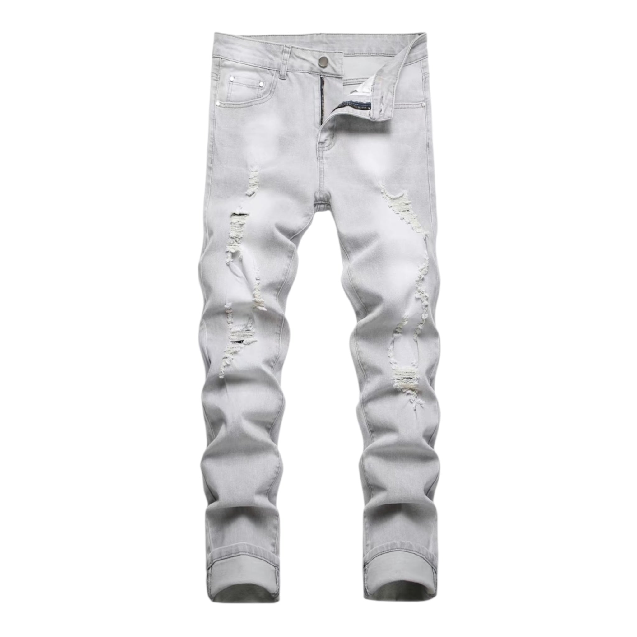 Gray-Men's Multi Pack Slim Fit Stretch Jeans Ripped Skinny Jeans for Men.