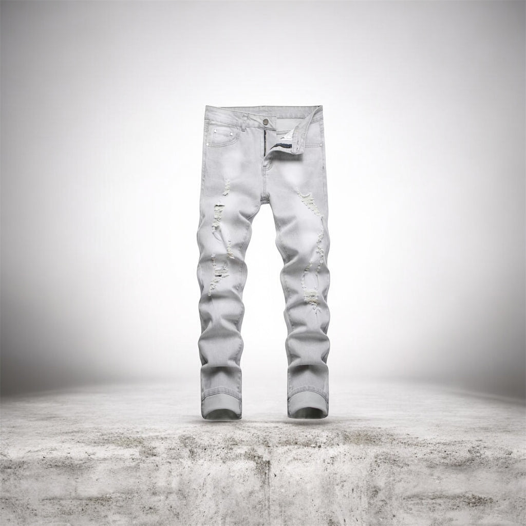 Gray-Men's Multi Pack Slim Fit Stretch Jeans Ripped Skinny Jeans for Men.