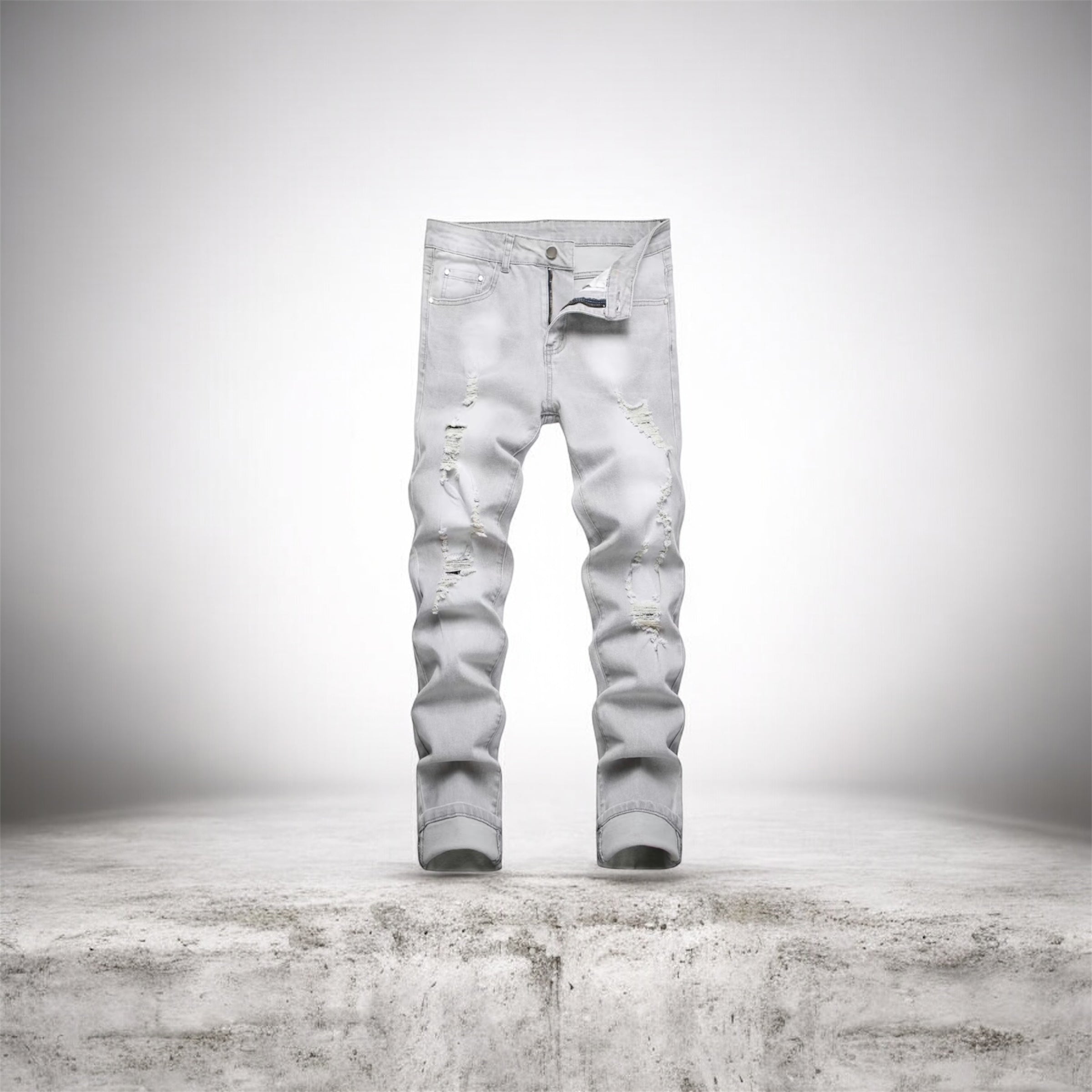 Gray-Men's Multi Pack Slim Fit Stretch Jeans Ripped Skinny Jeans for Men.