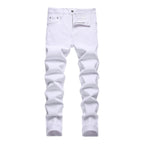 White-Men's Multi Pack Slim Fit Stretch Jeans Ripped Skinny Jeans for Men,